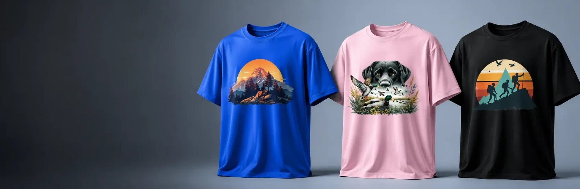 Feccy mavi, pembe ve siyah tişört koleksiyonu